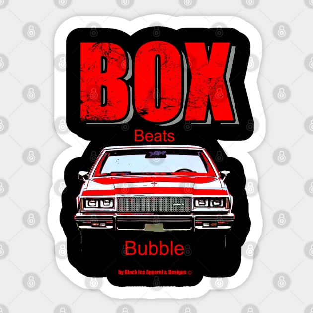 Caprice Box Beats Bubble Red Sticker by Black Ice Design